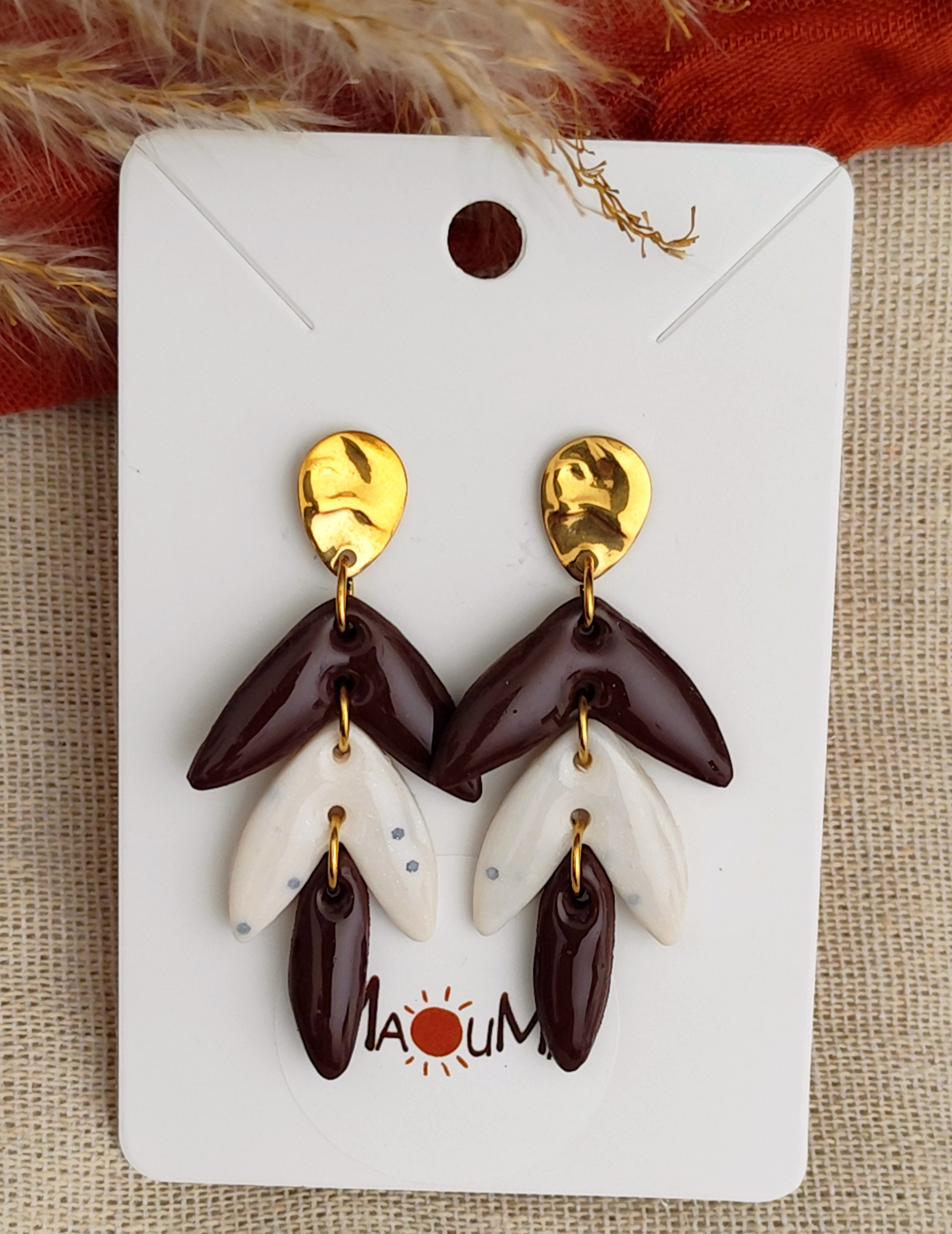 Boucles d'oreilles pendantes "Pétales"