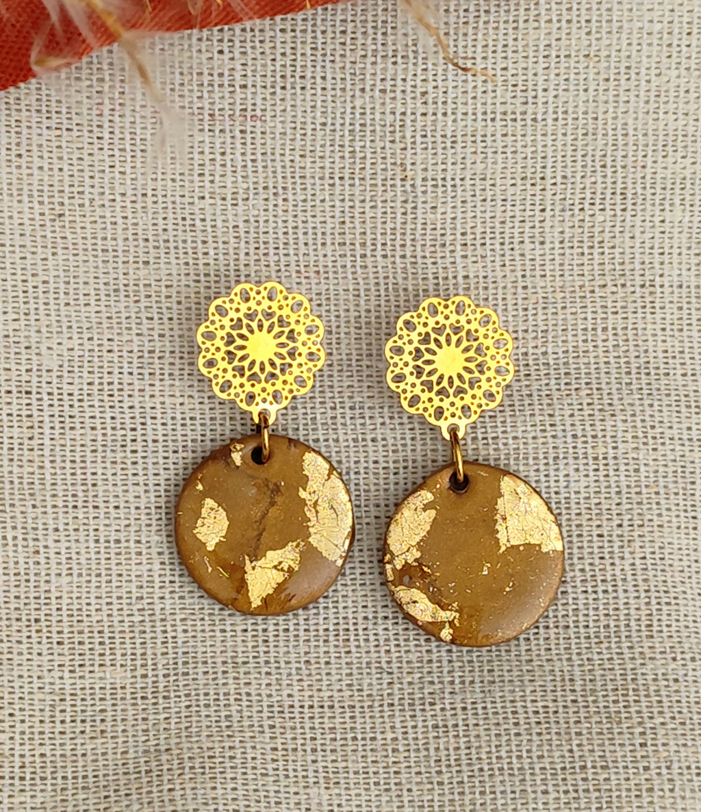 Boucles d'oreilles pendantes "soleil d'été"