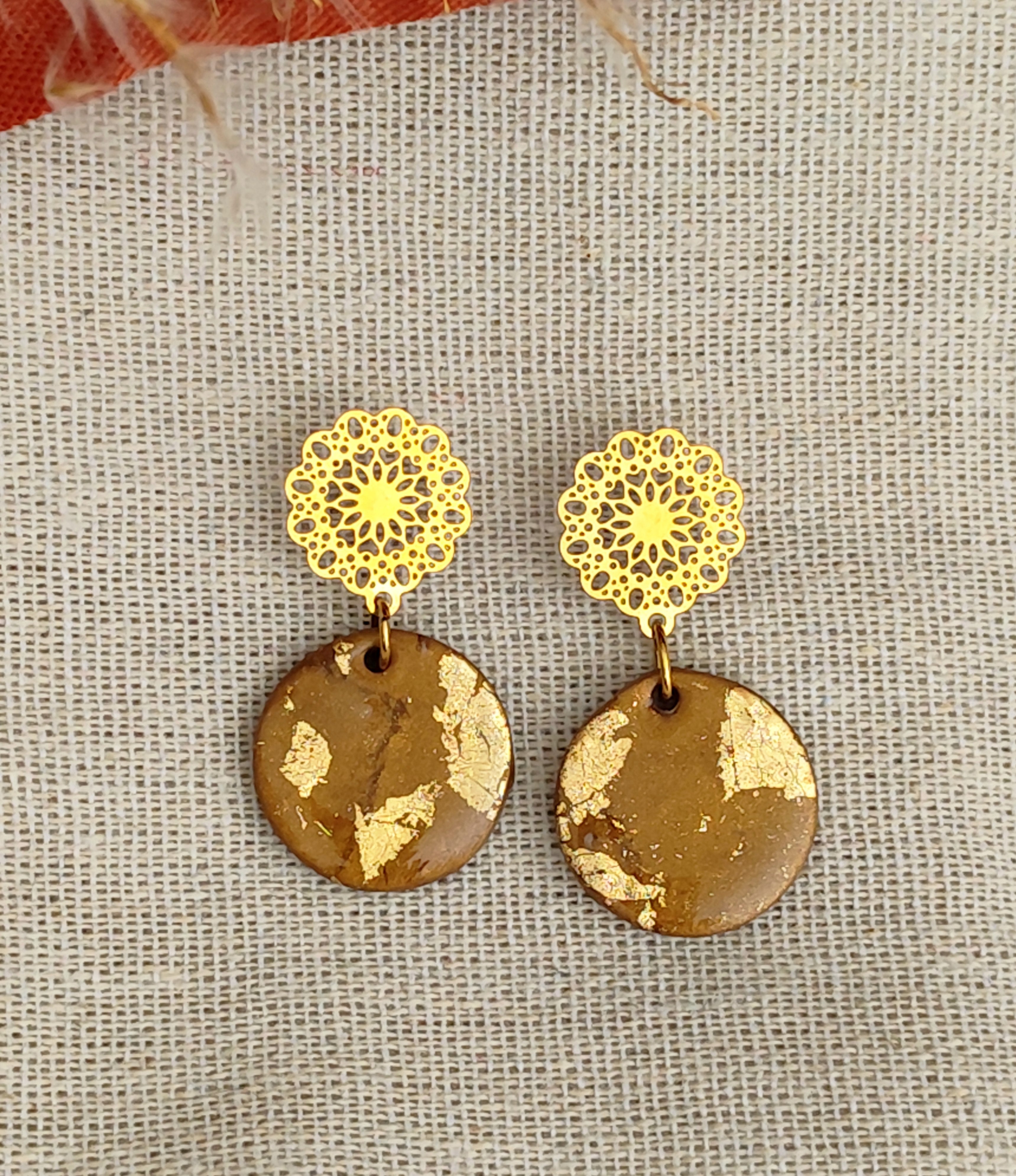 Boucles d'oreilles pendantes "soleil d'été"