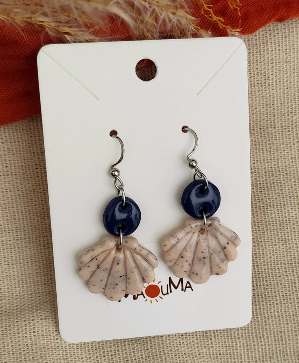 Boucles d'oreilles pendantes "Coquille"