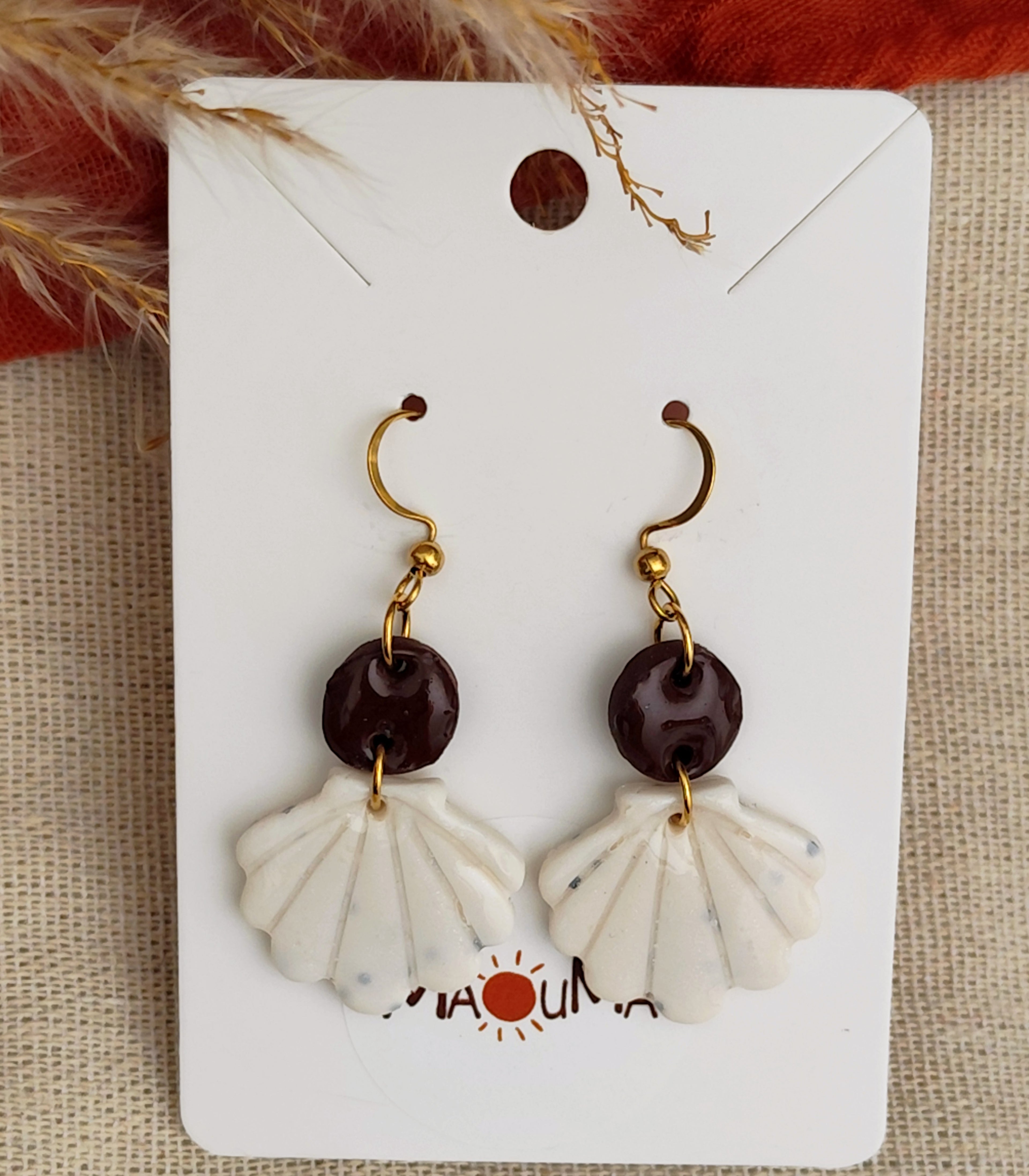 Boucles d'oreilles pendantes "Coquillage"