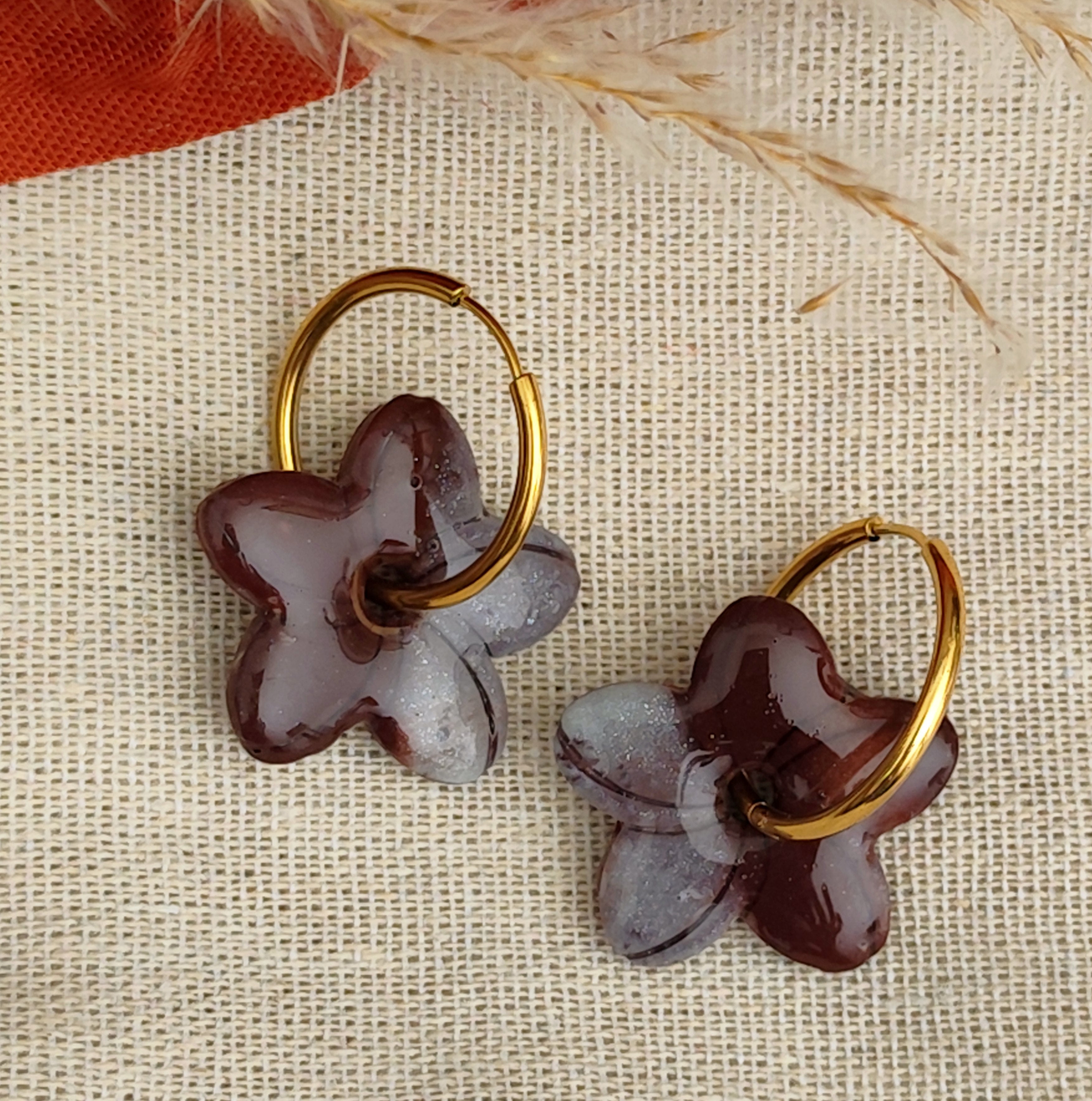 Pampilles "Fleur" avec créoles simples