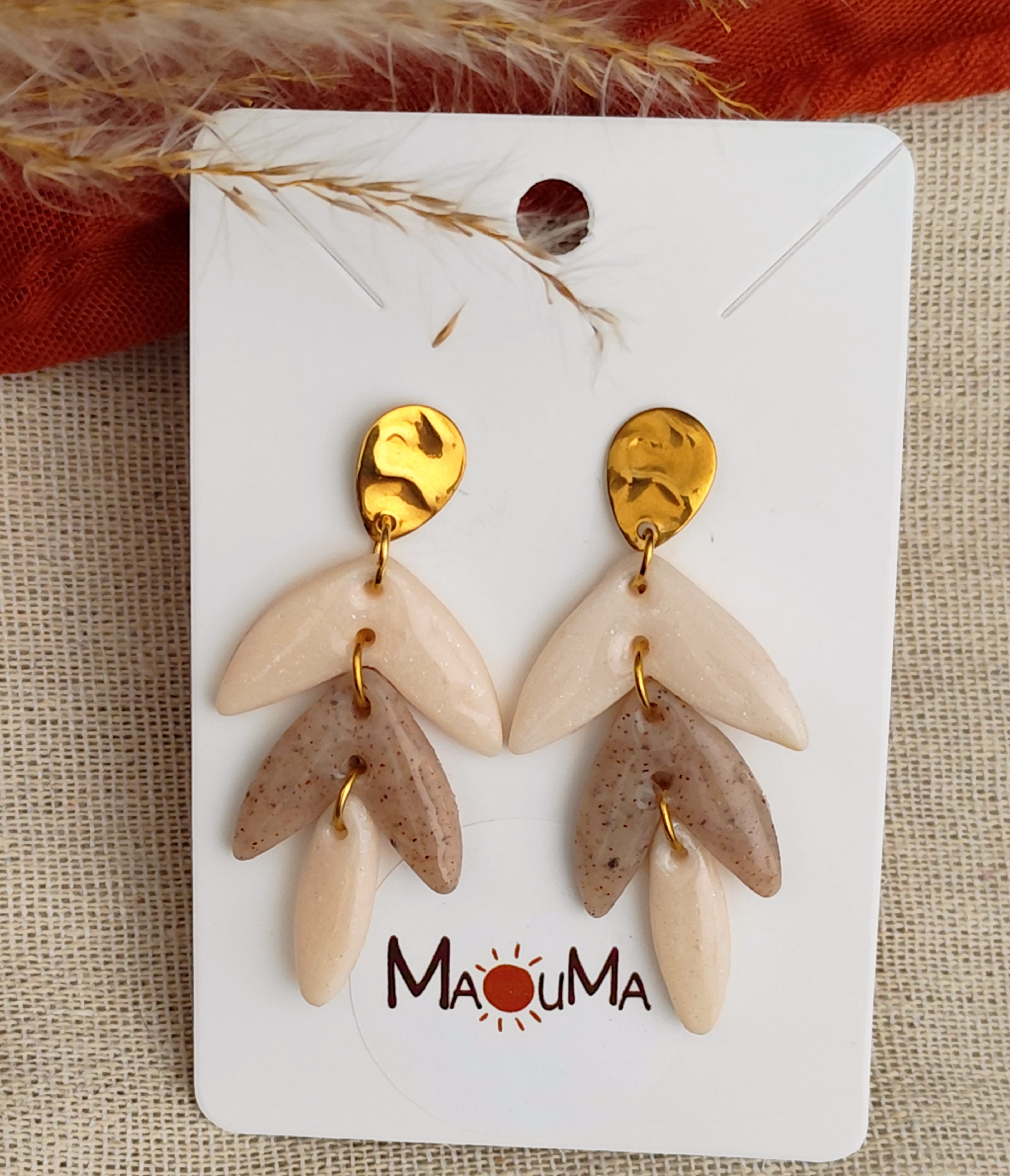 Boucles d'oreilles pendantes "Pétales"