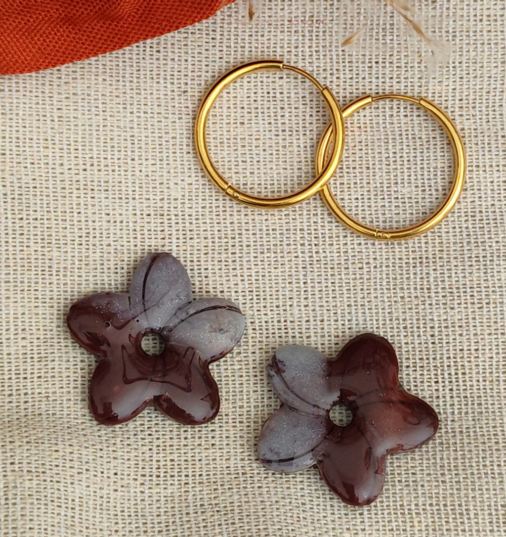 Pampilles "Fleur" avec créoles simples