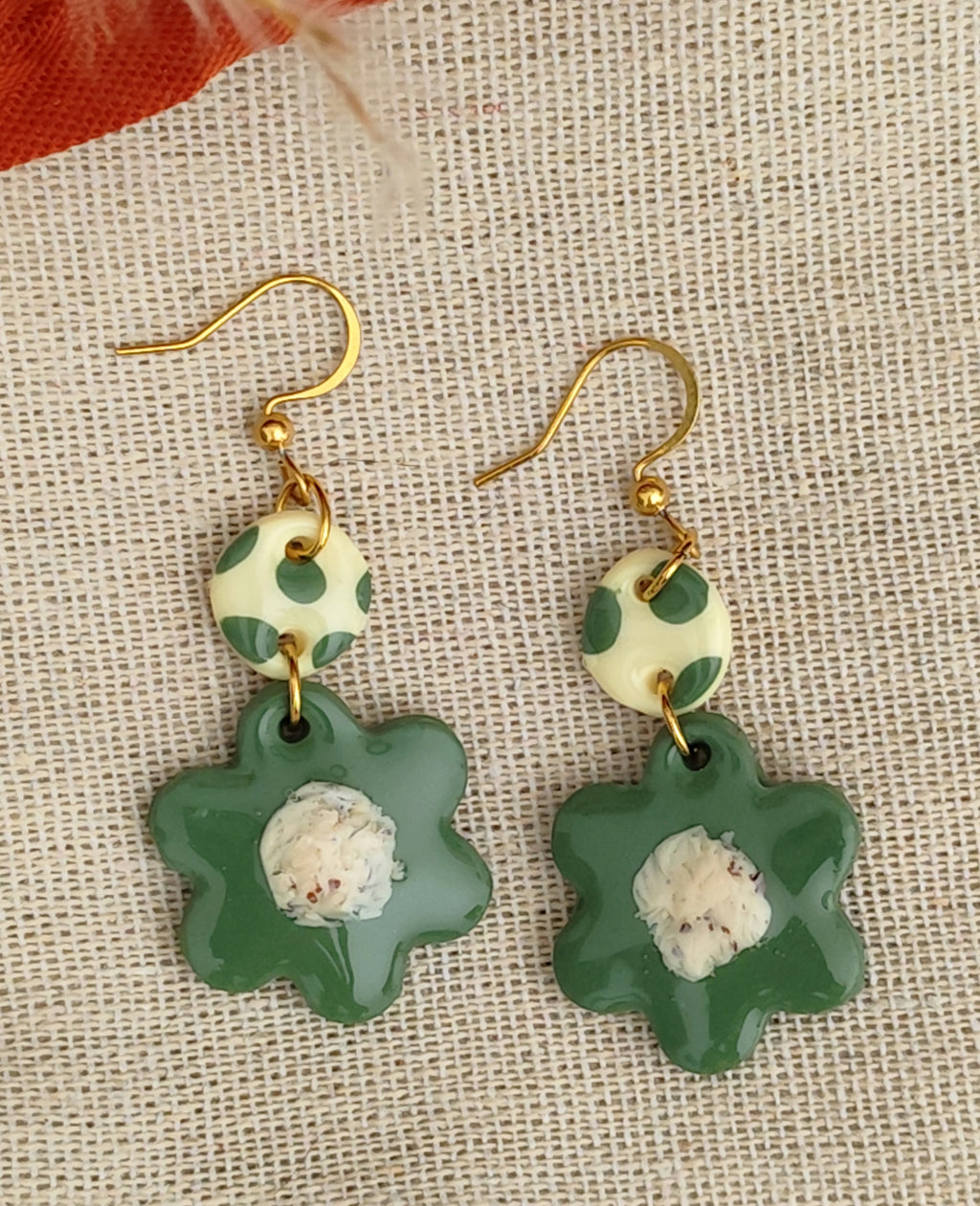 Boucles d'oreilles pendantes "Floralie"