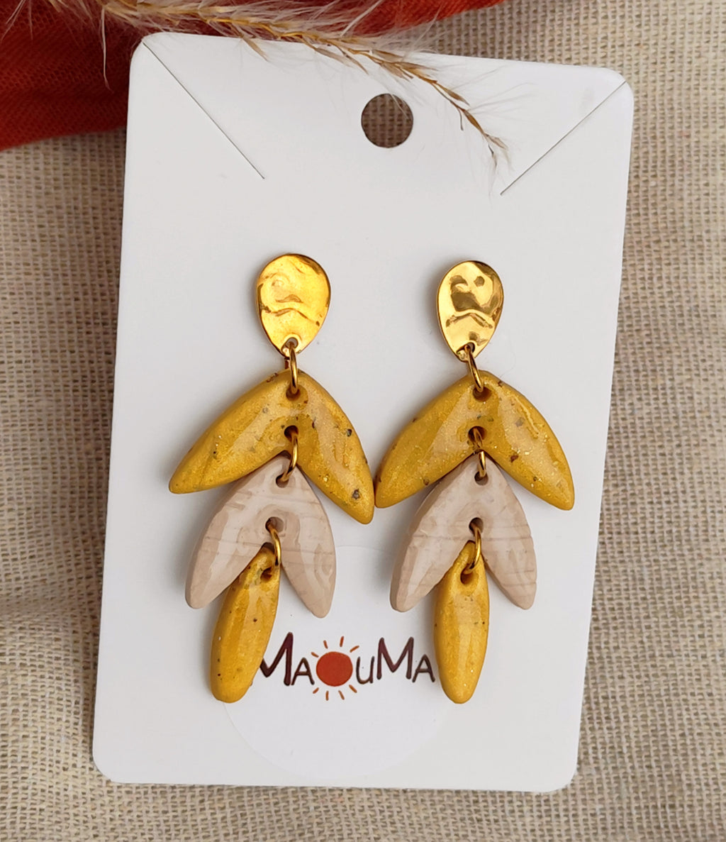 Boucles d'oreilles pendantes "Pétales"