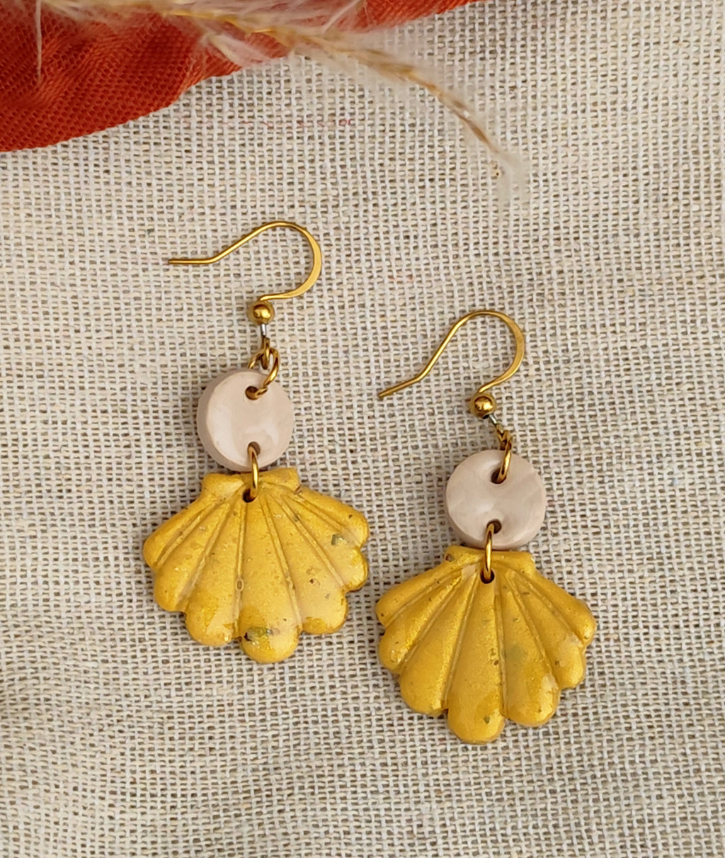 Boucles d'oreilles pendantes "Coquillage"