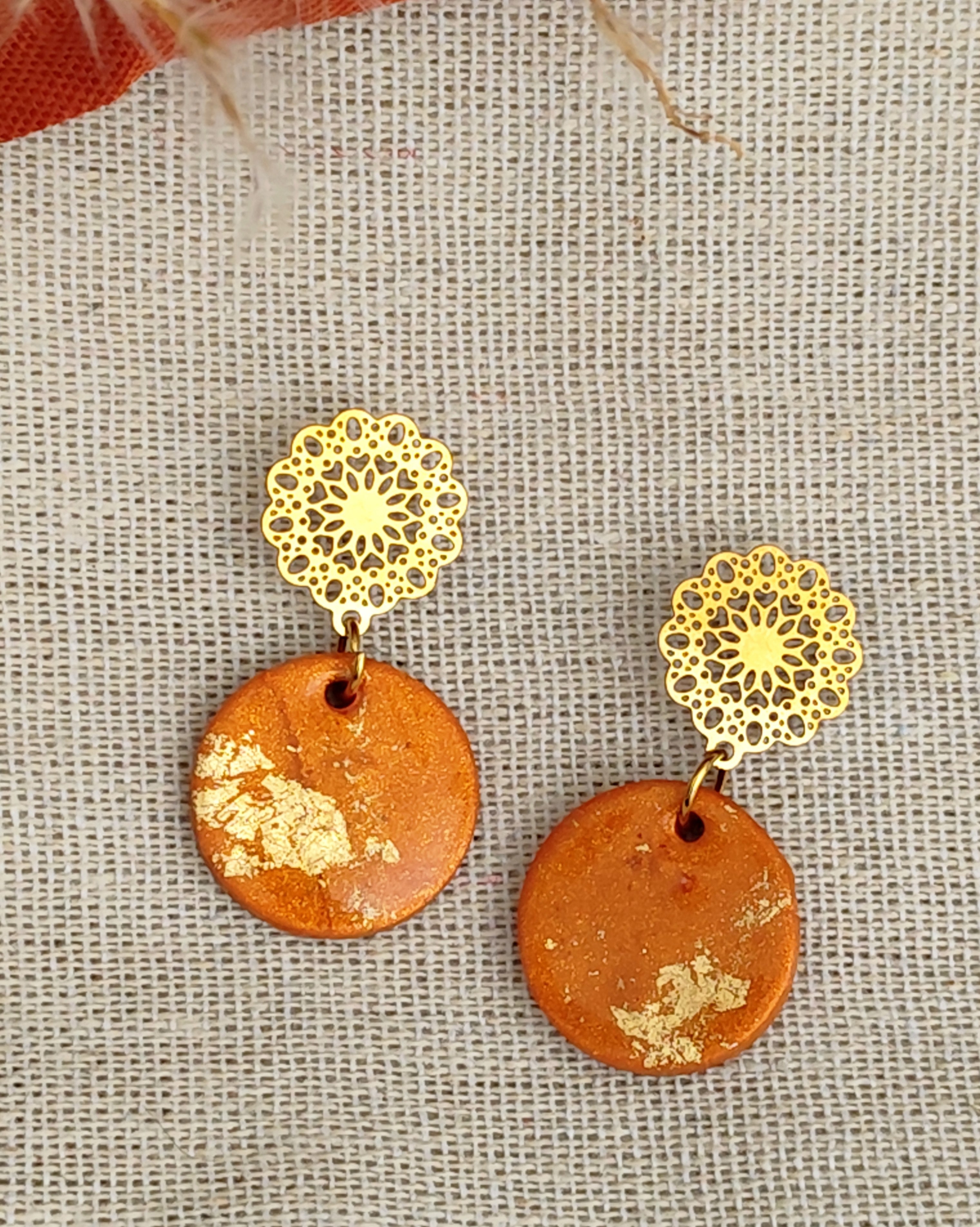 Boucles d'oreilles pendantes "Soleil d'été"